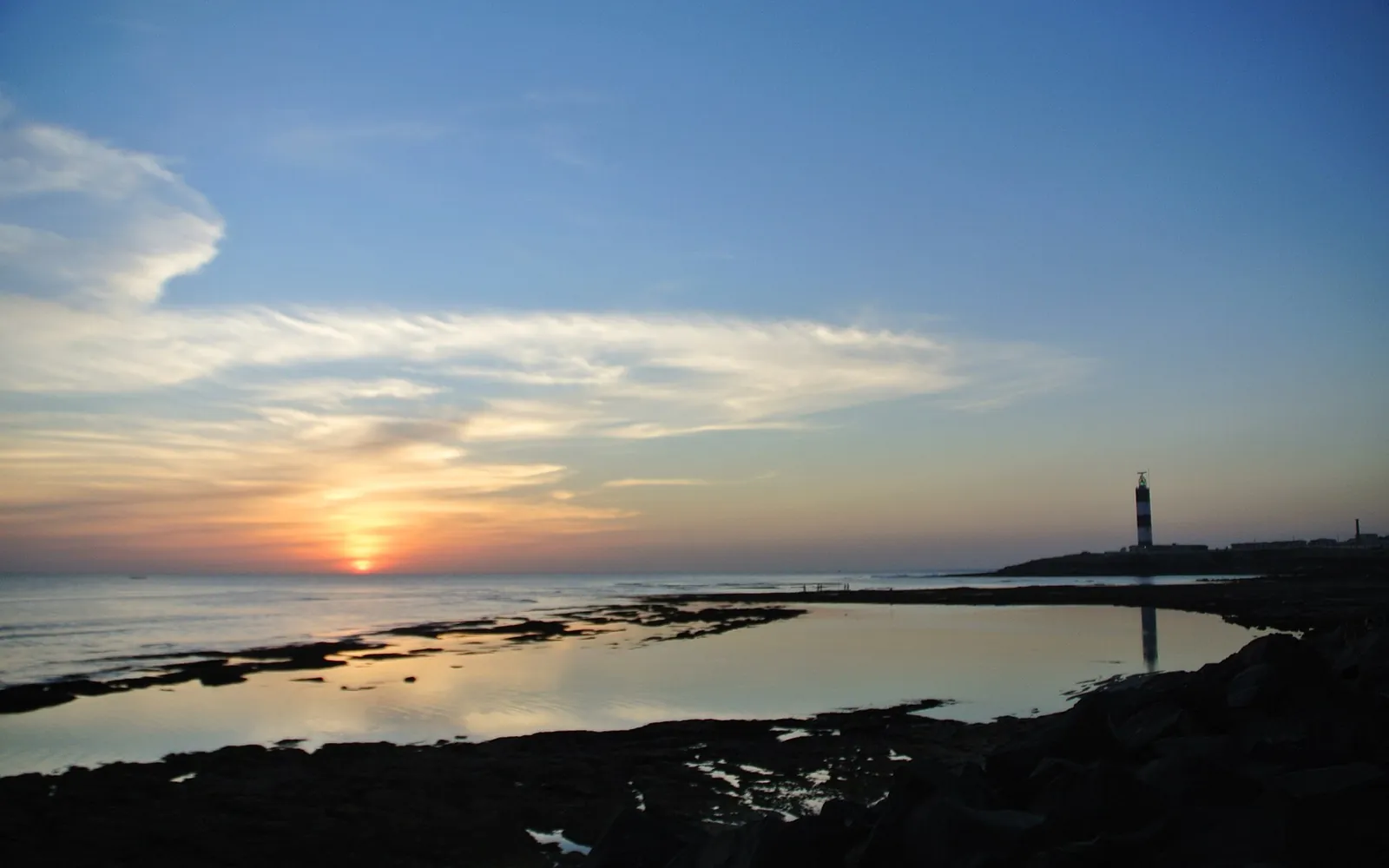 Light house at seashore